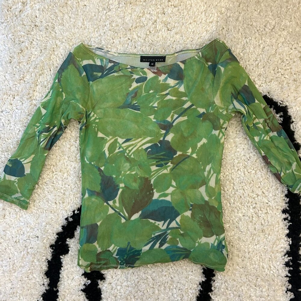 vintage long sleeves mesh top